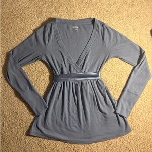 Hollister blue tye baby doll top